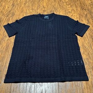 Abercrombie & Fitch Stitched Textured Tee, Black, M